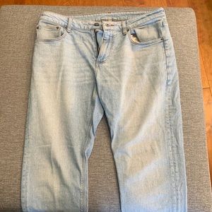 Light wash slim fit jeans, 34x30, slight stretch